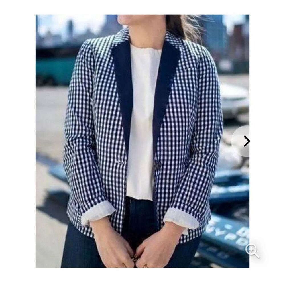J.Crew Women's Gingham Blazer 14
